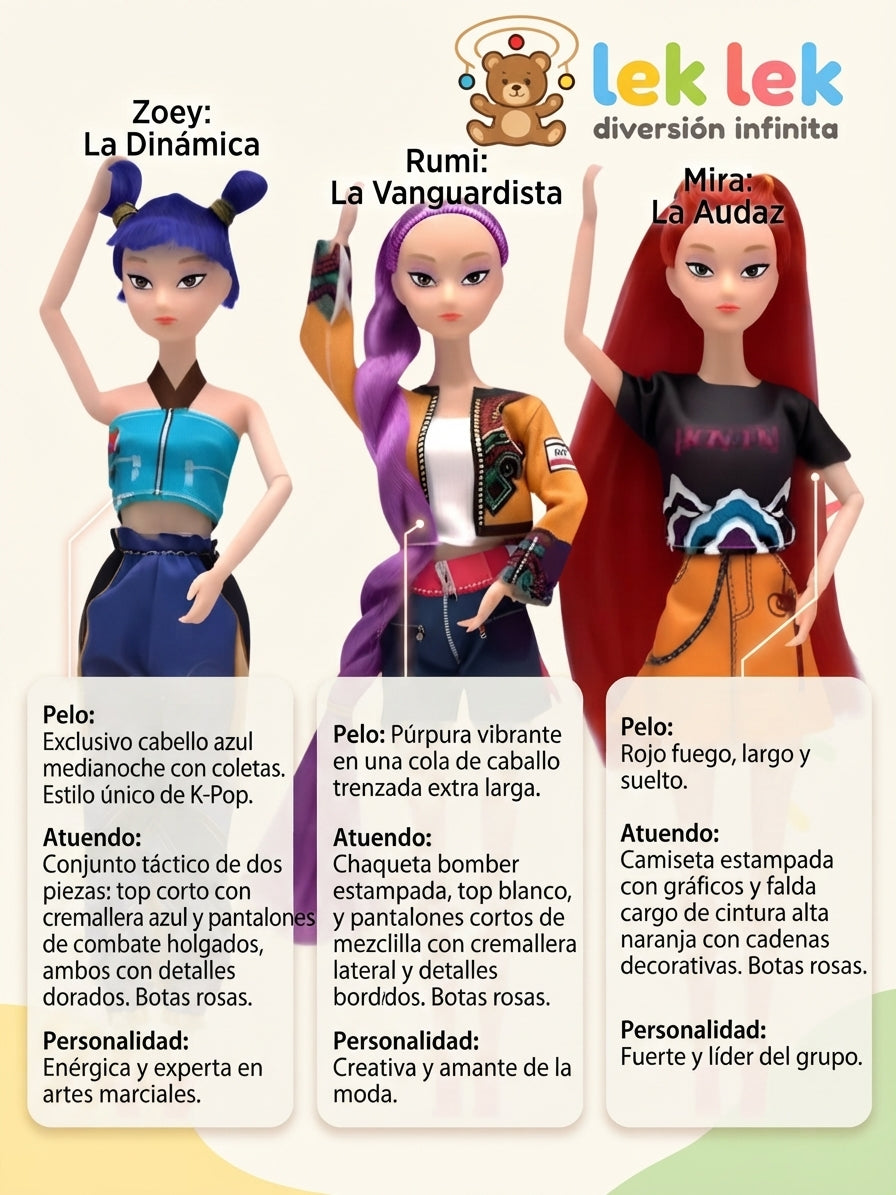 Guerreras kpop demon hunter Muñecas Articuladas